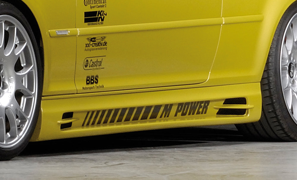 Rieger Tuning Seitenschweller links mit Schacht und 2 Ausschnitten, flache Version (175mm)