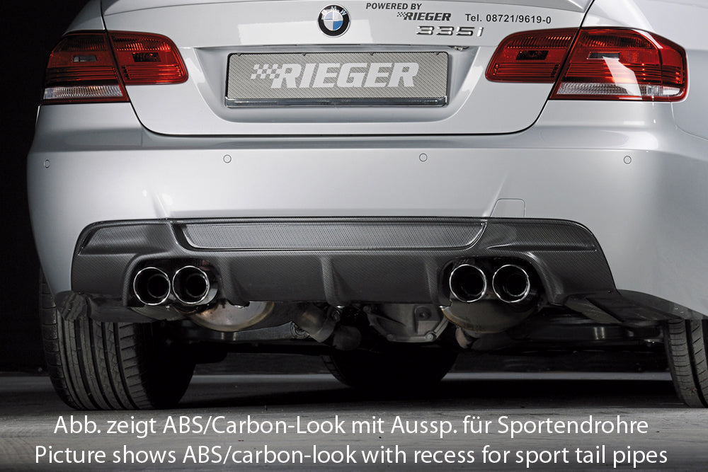Rieger Tuning Heckeinsatz für 335i mit M-Technik Heckschürze und mit Serien-Endschalldämpfer