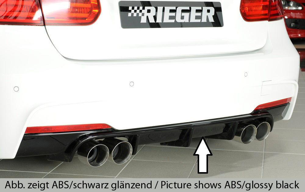 Rieger Tuning Heckeinsatz für Fahrzeuge mit M-Paket Heckschürze für Sportschalldämpfer mit links/rechts je 2 Endrohre (335i / 340i Look)