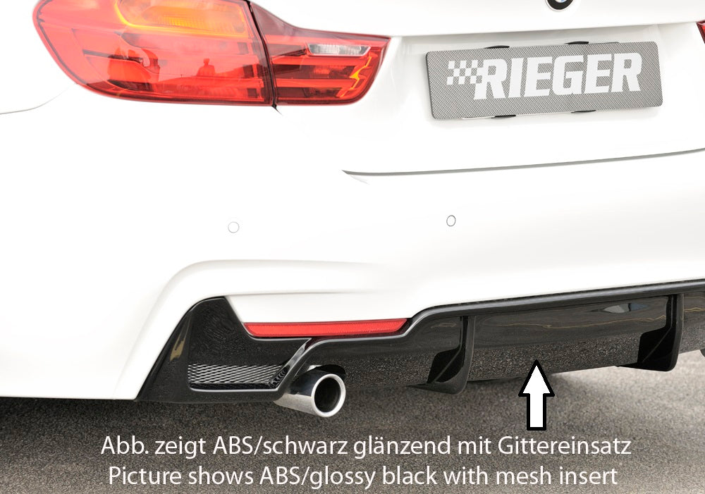 Rieger Tuning Heckeinsatz für originale M-Paket Heckschürze mit Aussparung für original Endrohr links