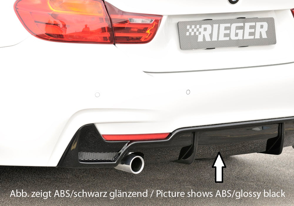 Rieger Tuning Heckeinsatz mit Gittereinsatz links/rechts für originale M-Paket Heckschürze mit Aussparung für original Endrohr links