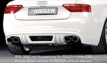Rieger Tuning Heckschürzenansatz für S-Line Modelle mit Aussparungen für original Endrohr links