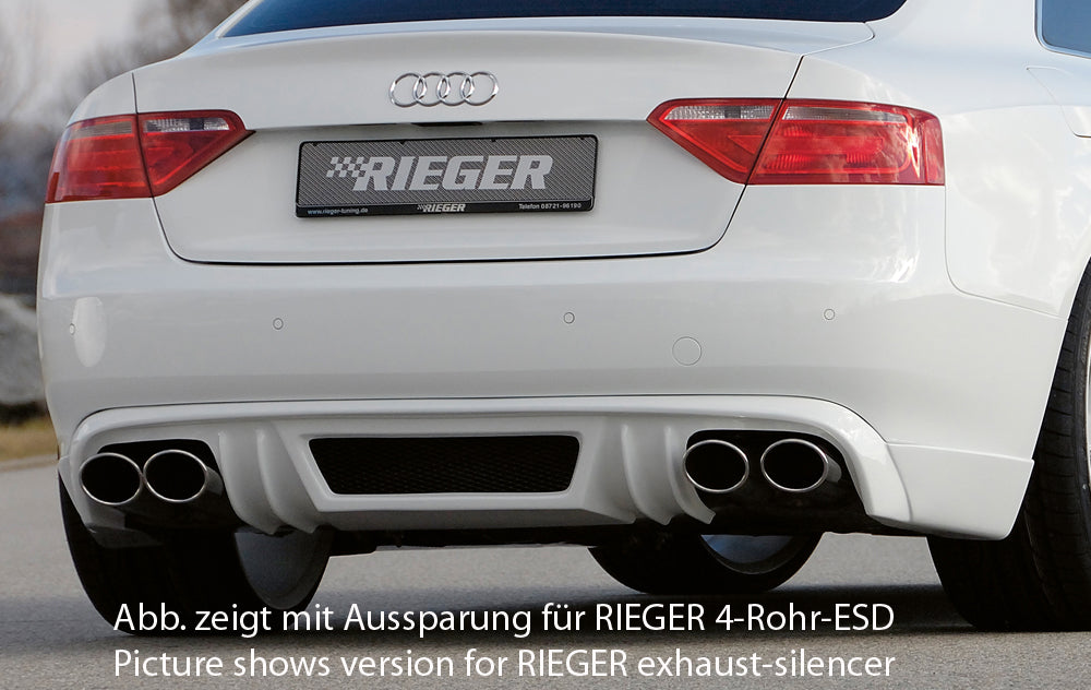 Rieger Tuning Heckschürzenansatz mit Aussparungen für original Endrohr links/rechts