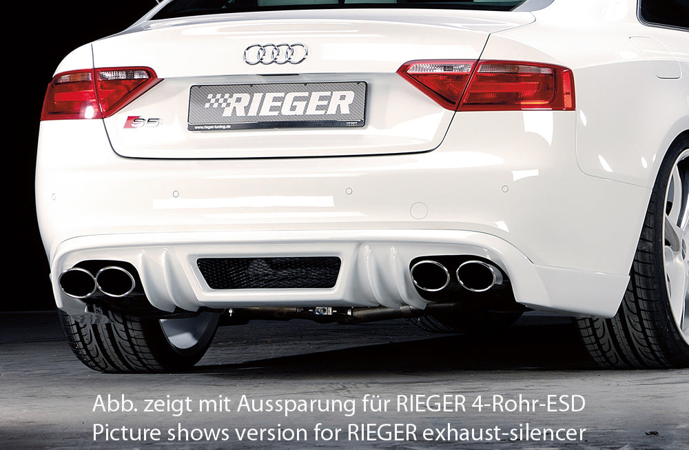 Rieger Tuning Heckschürzenansatz für S-Line Modelle mit Aussparungen für original Endrohr links/rechts