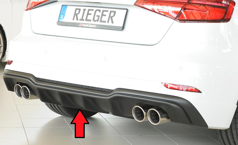Rieger Tuning Heckeinsatz für S-Line Modelle für Doppelendrohr links/rechts je 2x90mm