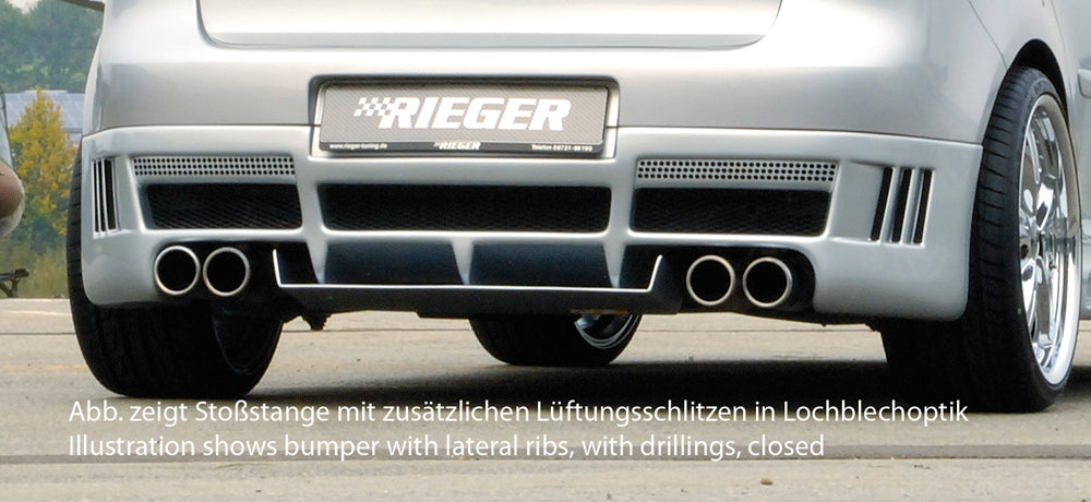 Rieger Tuning Heckschürzenansatz mit zusätzlichen Lüftungsschlitzen offen / ausgefräst