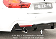 Rieger Tuning Heckeinsatz schwarz glänzend für originale M-Paket Heckschürze mit Aussparung für original Endrohr links