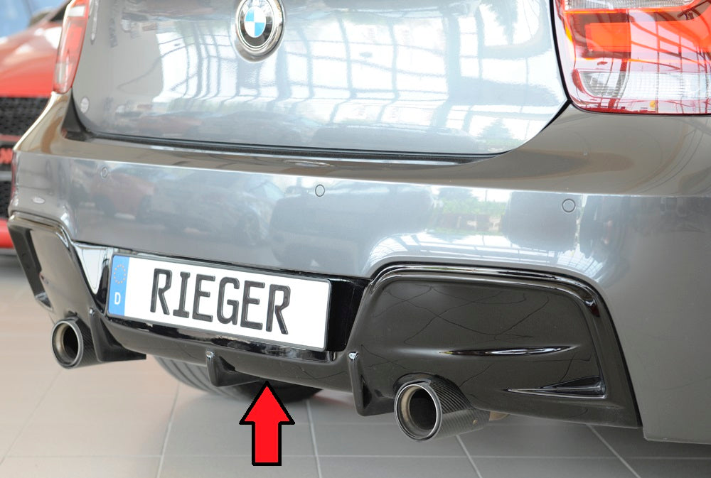 Rieger Tuning Heckeinsatz schwarz glänzend für Fahrzeuge mit M-Paket und je 1x original Endrohr links/rechts (nur 135i!)