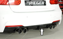 Rieger Tuning Heckeinsatz schwarz glänzend für Fahrzeuge mit M-Paket Heckschürze für Sportschalldämpfer mit links/rechts je 2 Endrohre (335i / 340i Look)