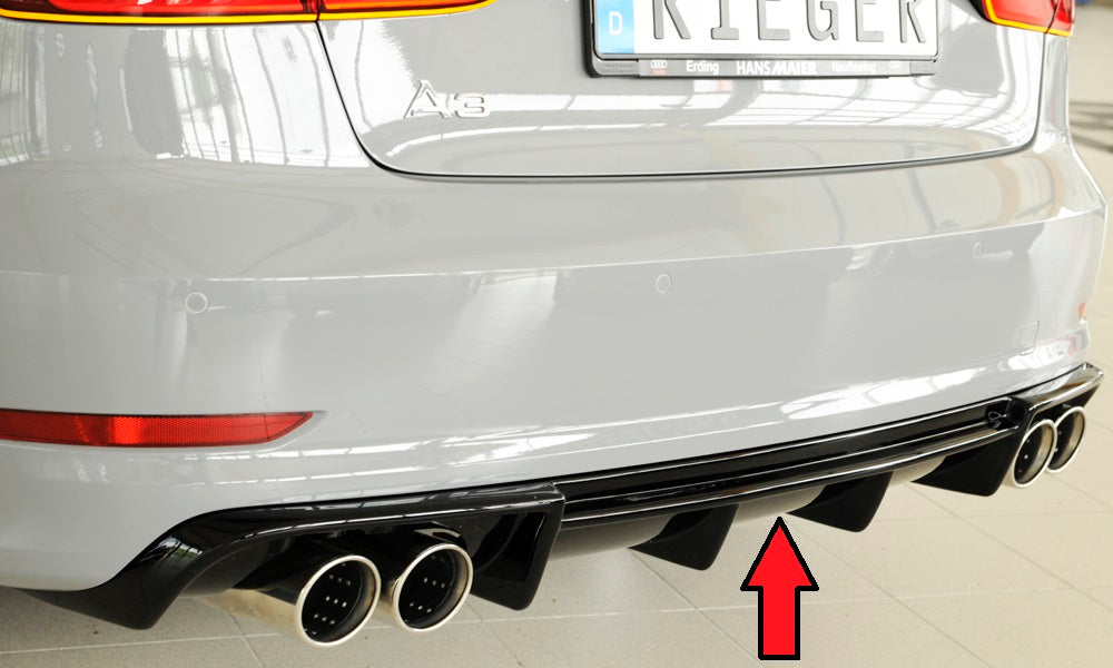 Rieger Tuning Heckeinsatz schwarz glänzend für Doppelendrohr links/rechts für Fahrzeuge mit S-Line