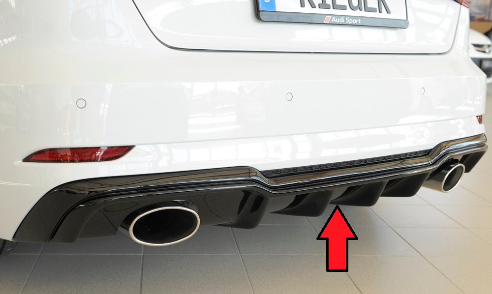 Rieger Tuning Heckeinsatz schwarz glänzend für S-Line Modelle für Sportendrohr links/rechts je 1x152x95mm oval