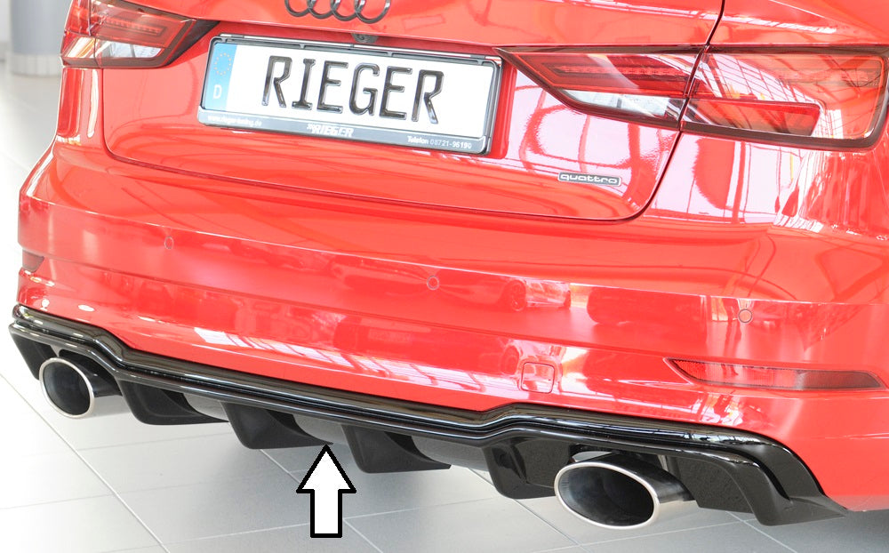 Rieger Tuning Heckeinsatz in schwarz glänzend für Sportendrohr links/rechts je 1x152x95mm