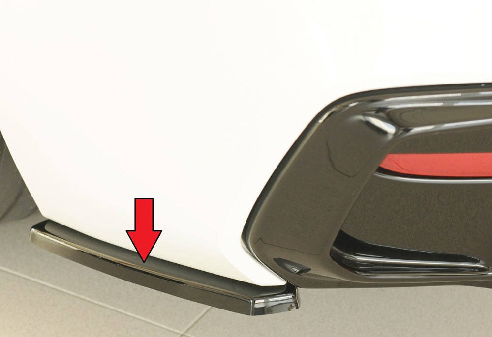 Rieger Tuning Heckschürzenansatz schwarz glänzend seitlich links für originale M-Paket Heckschürze