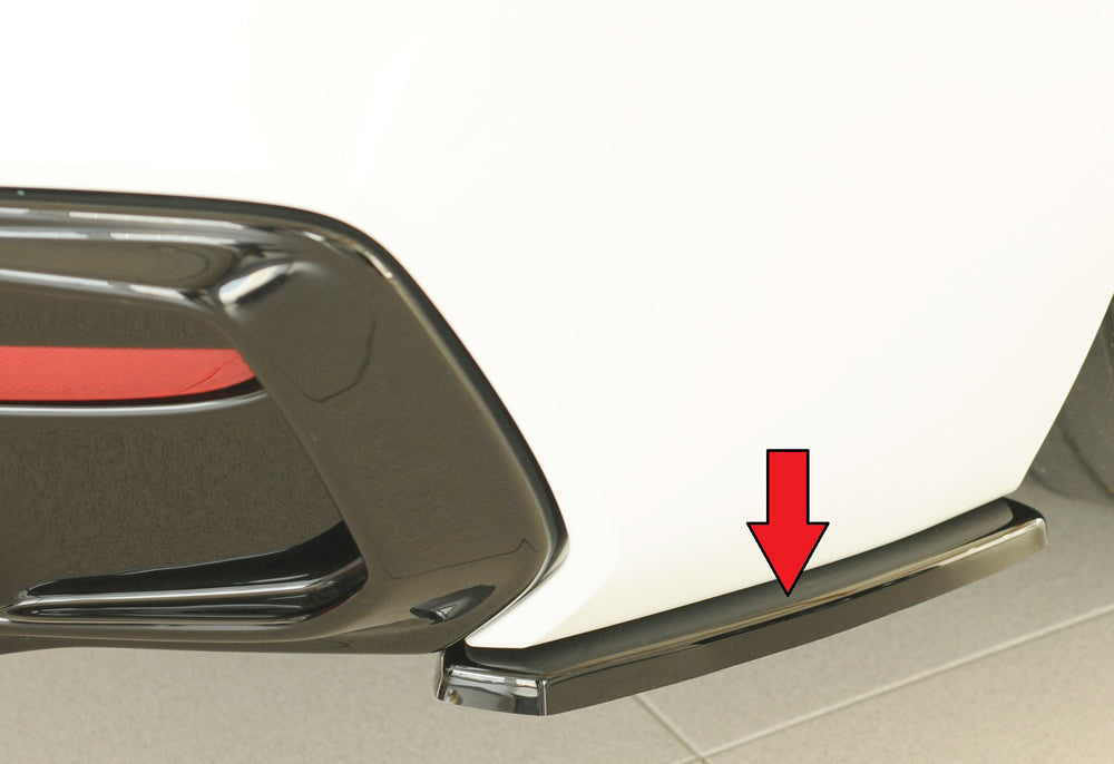 Rieger Tuning Heckschürzenansatz schwarz glänzend seitlich rechts für originale M-Paket Heckschürze