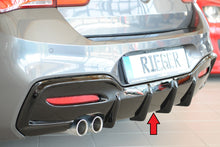 Rieger Tuning Heckeinsatz schwarz glänzend für originale M-Paket Heckschürze mit Endrohraussparung für Doppelendrohr links