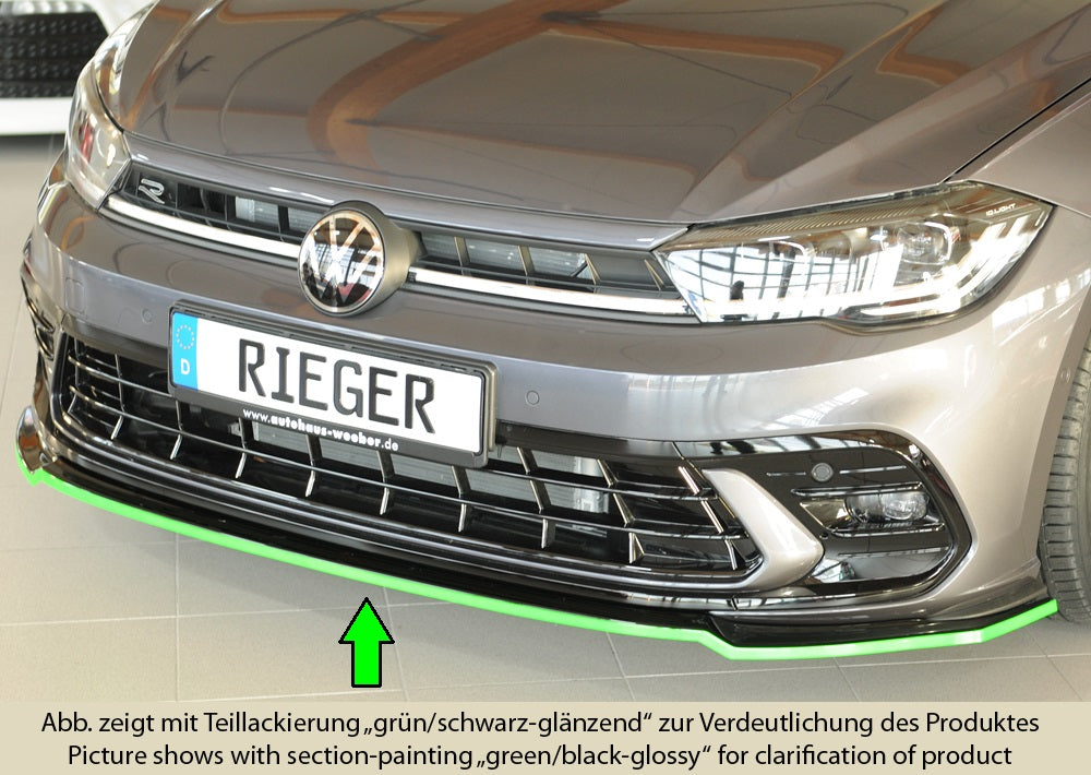 Rieger Tuning Spoilerschwert schwarz glänzend für originale GTI-/R-LINE Frontschürze