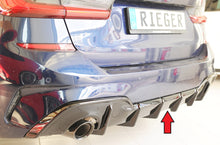 Rieger Tuning Heckeinsatz schwarz glänzend für originale M-Sport-Paket Heckschürze mit original je 1 Endrohr 90mm links/rechts, für Fahrzeuge ohne Anhängekupplung