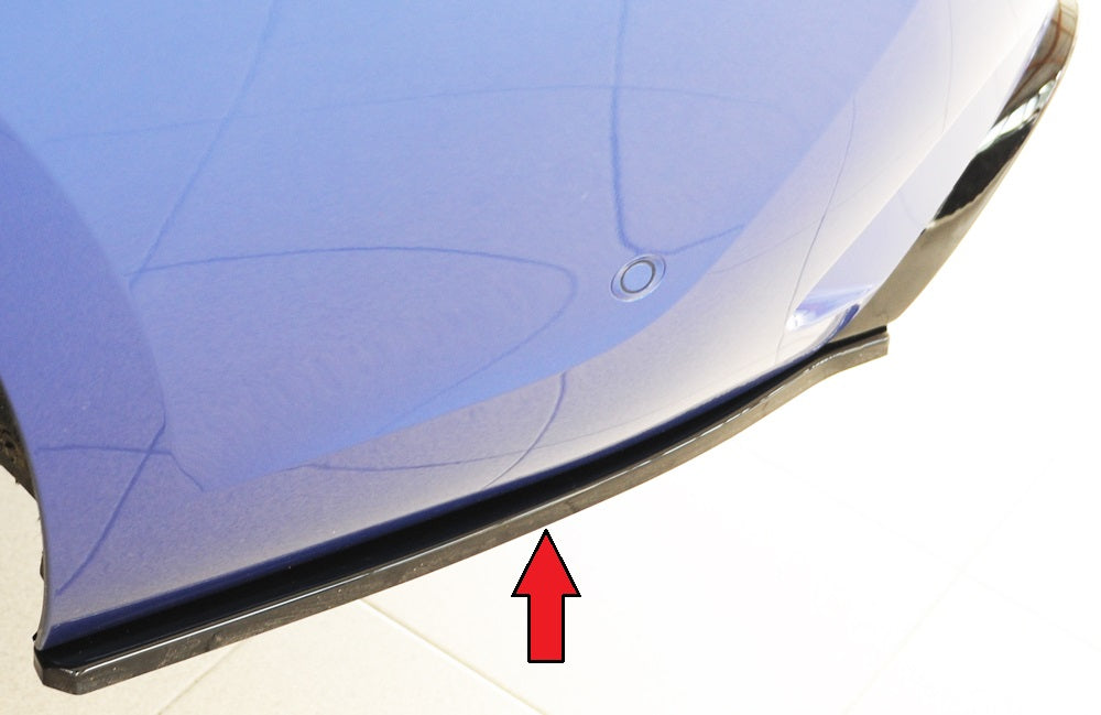 Rieger Tuning Heckschürzenansatz schwarz glänzend links für originale M-Sport-Paket Heckschürze, passend nur in Verbindung mit RIEGER Heckeinsatz
