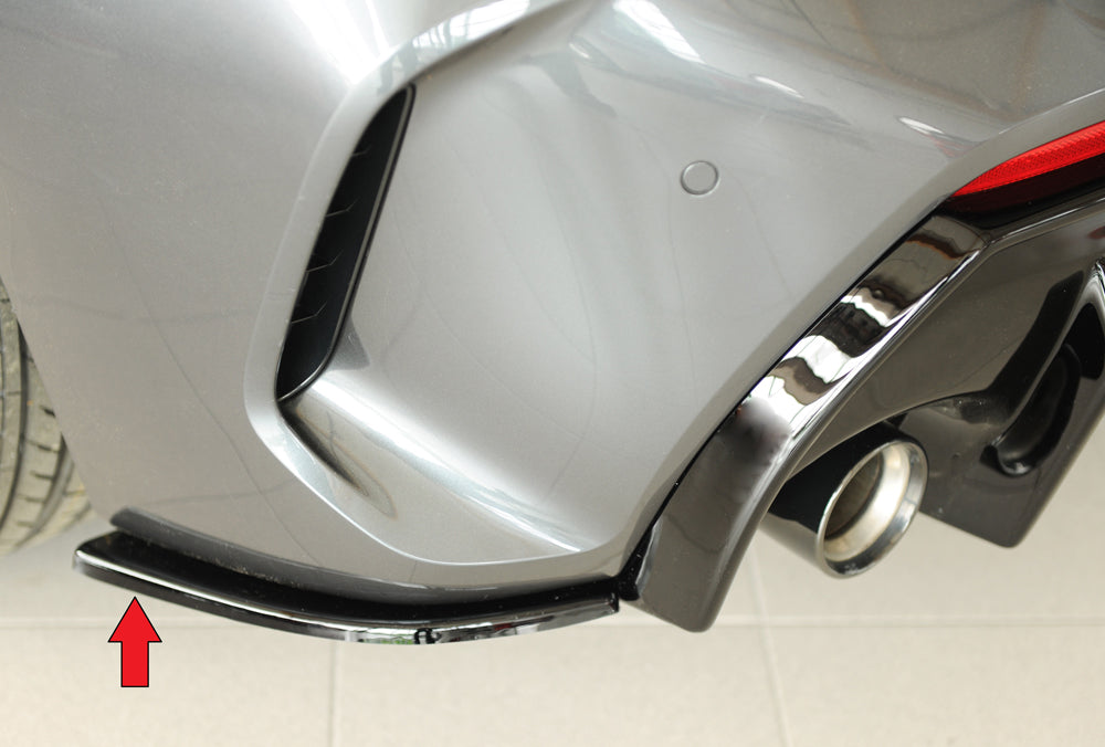 Rieger Tuning Heckschürzenansatz seitlich schwarz glänzend links für originale M-Paket Heckschürze