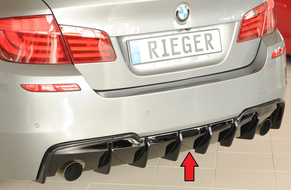 Rieger Tuning Heckeinsatz schwarz glänzend für originale M-Sport Paket Heckschürze für original Endrohr links/rechts (je 1x90mm)