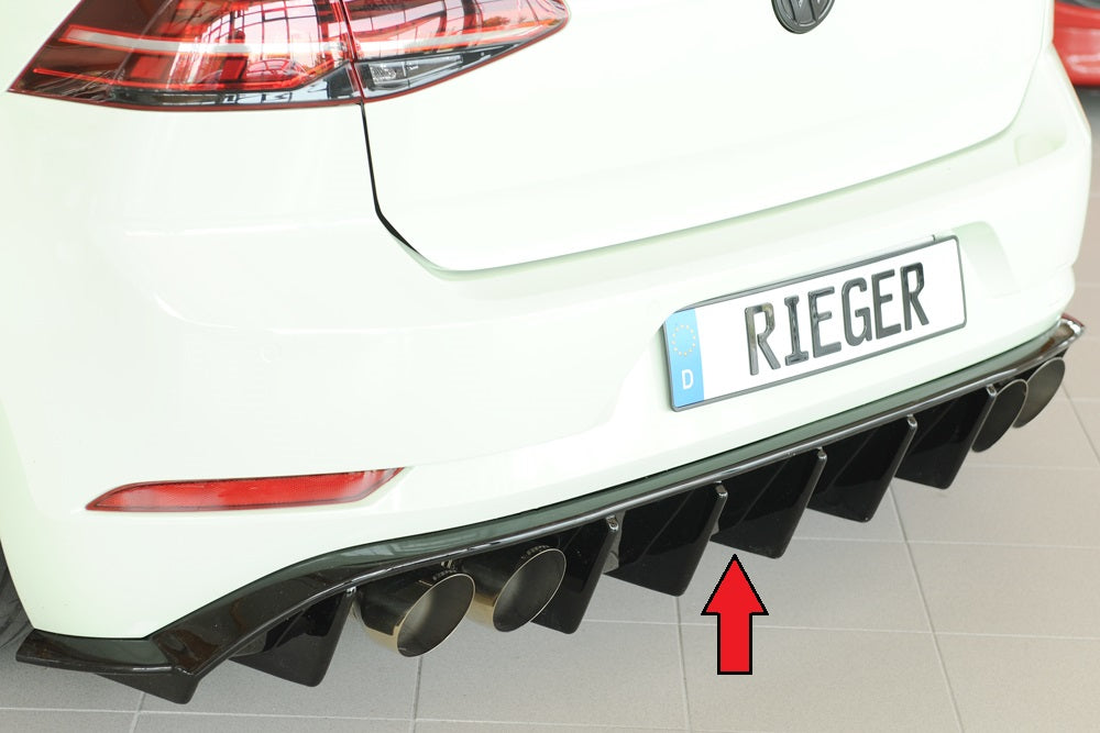 Rieger Tuning Heckeinsatz schwarz glänzend für Doppelendrohr links/rechts je 2x115x70mm