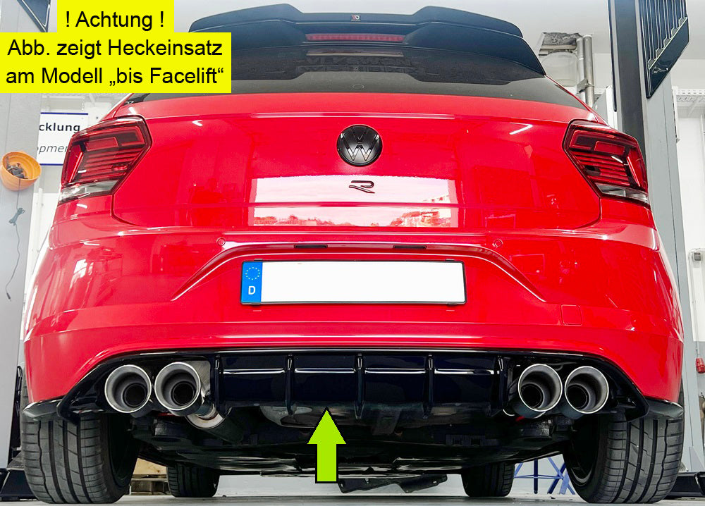 Rieger Tuning Heckeinsatz schwarz glänzend für Fahrzeuge mit Sportschalldämpfer mit links/rechts je 2x100mm