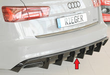 Rieger Tuning Heckeinsatz schwarz glänzend für originale S-Line Heckschürze mit originaler Endrohrblende links/rechts je 1x, für Fahrzeuge ohne Anhängekupplung
