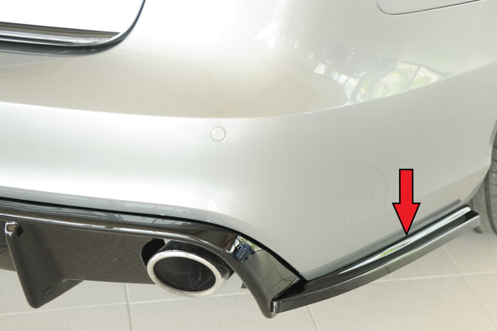 Rieger Tuning Heckschürzenansatz schwarz glänzend seitlich rechts für Rieger Heckeinsatz