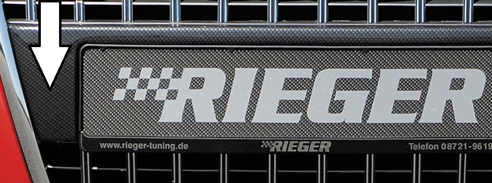 Rieger Tuning Kennzeichenauflage in Carbon-Look für original Grilleinsatz