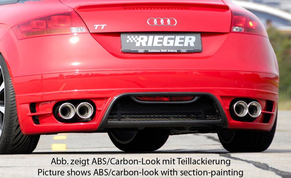 Rieger Tuning Heckschürzenansatz in Carbon-Look für 2 Endrohre links/rechts