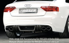 Rieger Tuning Heckschürzenansatz in Carbon-Look für S-Line Modelle mit Aussparungen für original Endrohr links