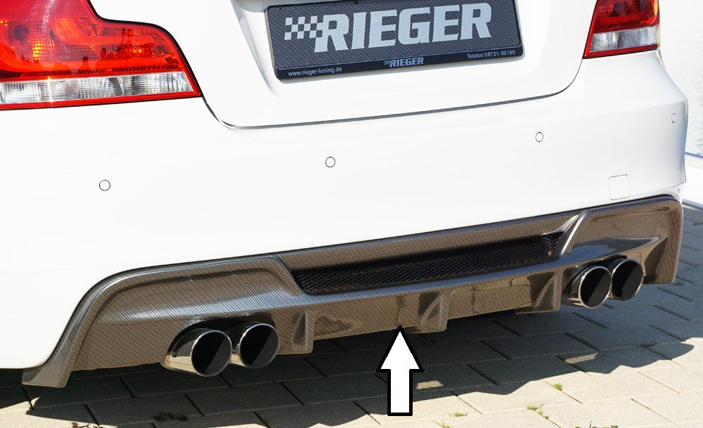 Rieger Tuning Heckeinsatz in Carbon-Look für Fahrzeuge mit M-Paket und Rieger Endschalldämpfer mit 2x80mm Endrohren links/rechts