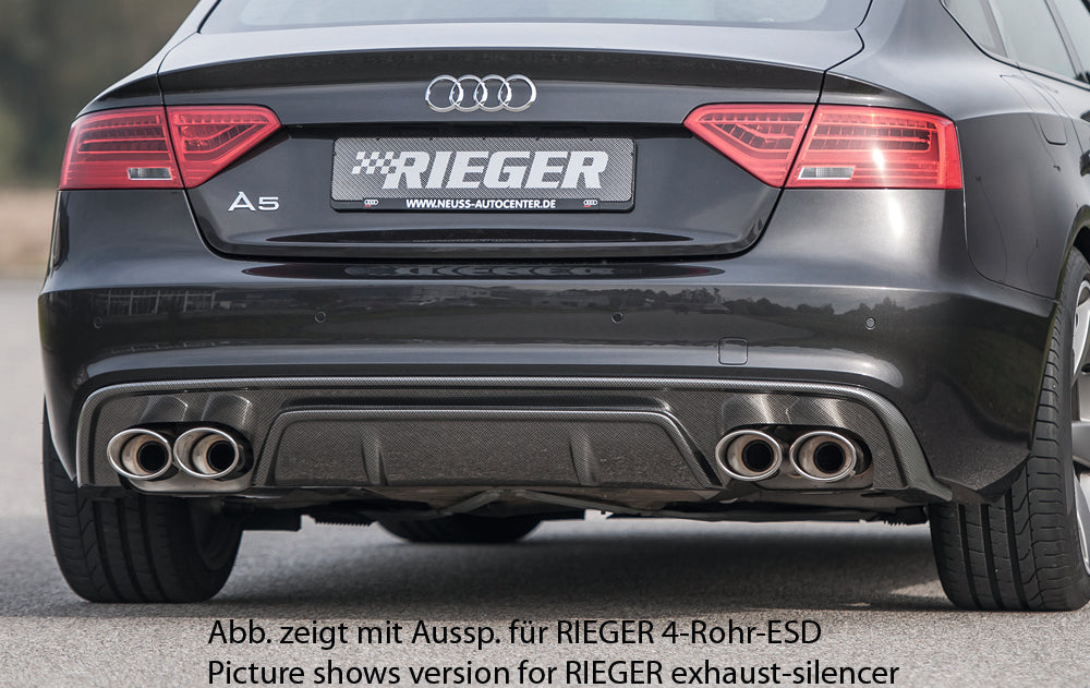 Rieger Tuning Heckeinsatz in Carbon-Look mit Aussparungen für original Doppelndrohr links/rechts
