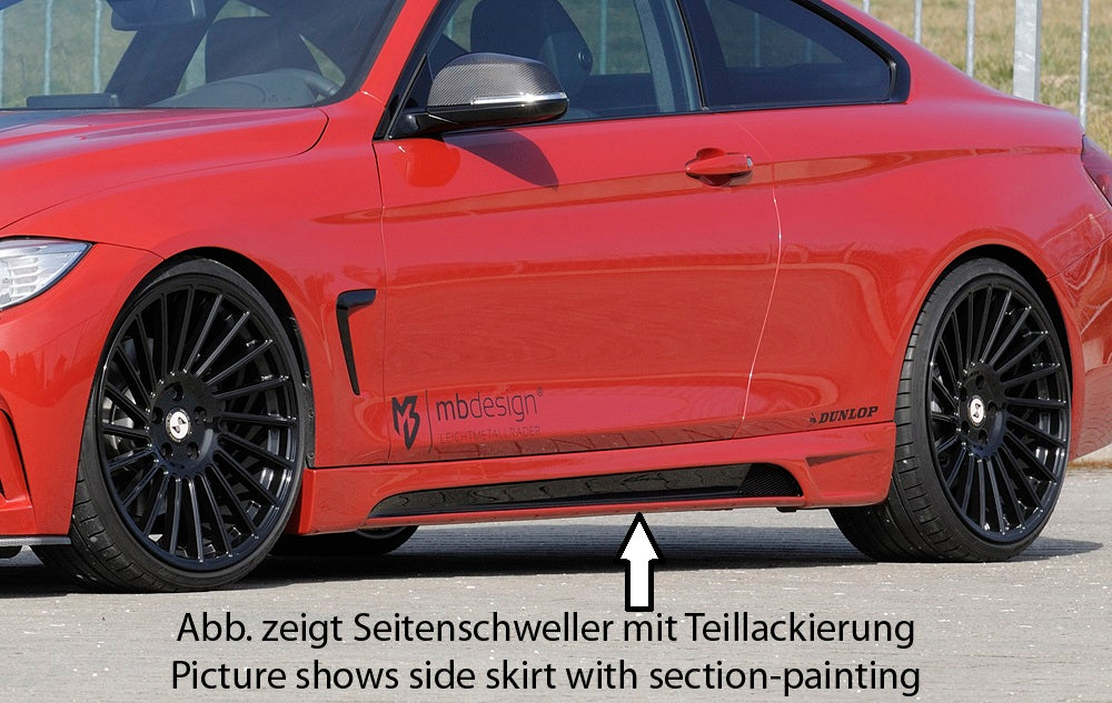 Rieger Tuning Seitenschweller links mit Schacht und Ausschnitt in Carbon-Look