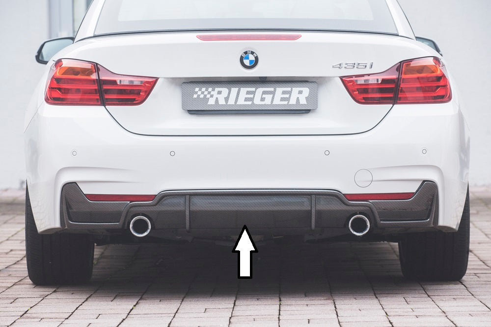 Rieger Tuning Heckeinsatz in Carbon-Look für originale M-Paket Heckschürze mit Aussparung für original Endrohr links/rechts (nur für 435i / 440i)