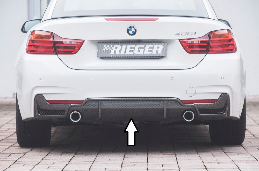 Rieger Tuning Heckeinsatz in Carbon-Look mit Gittereinsatz links/rechts für originale M-Paket Heckschürze mit Aussparung für original Endrohr links/rechts (nur für 435i / 440i)