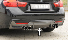 Rieger Tuning Heckeinsatz in Carbon-Look mit Gittereinsatz links/rechts für originale M-Paket Heckschürze mit Aussparungen für 4x80mm Endrohren passend für Rieger Endschalldämpfer mit links/rechts je 2 Endrohre (435i / 440i-Optik!)