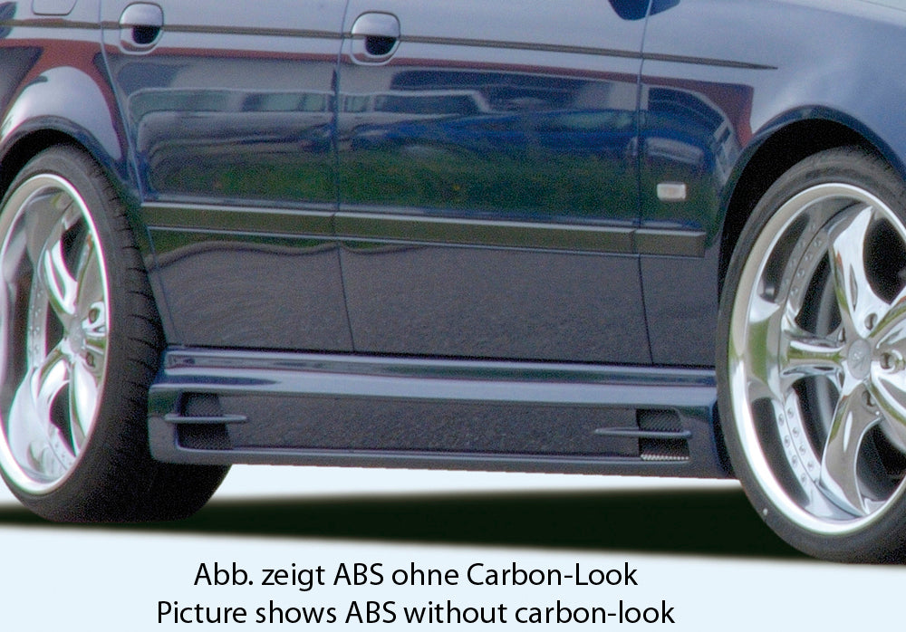 Rieger Tuning Seitenschweller rechts mit Schacht und 2 Ausschnitten in Carbon-Look