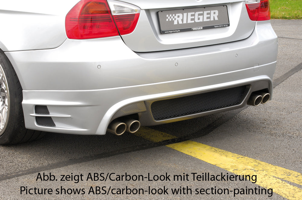 Rieger Tuning Heckschürzenansatz in Carbon-Look für Duplex-Endschalldämpfer