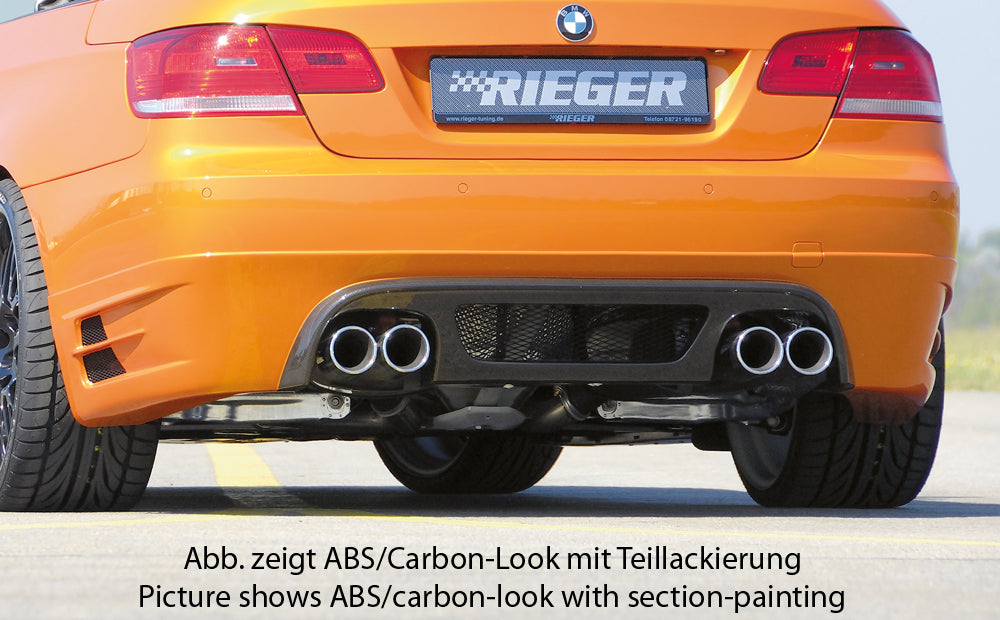 Rieger Tuning Heckschürzenansatz in Carbon-Look für Doppelendrohr links/rechts & nur für 335i