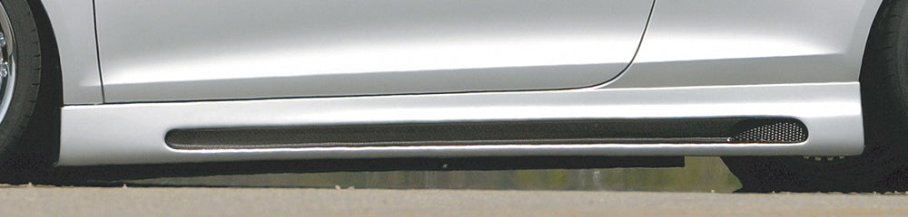 Rieger Tuning Seitenschweller links mit Schacht und Ausschnitt in Carbon-Look