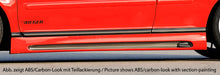 Rieger Tuning Seitenschweller links mit Schacht und Ausschnitt in Carbon-Look