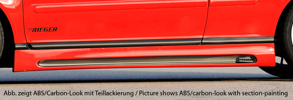 Rieger Tuning Seitenschweller rechts mit Schacht und Ausschnitt in Carbon-Look
