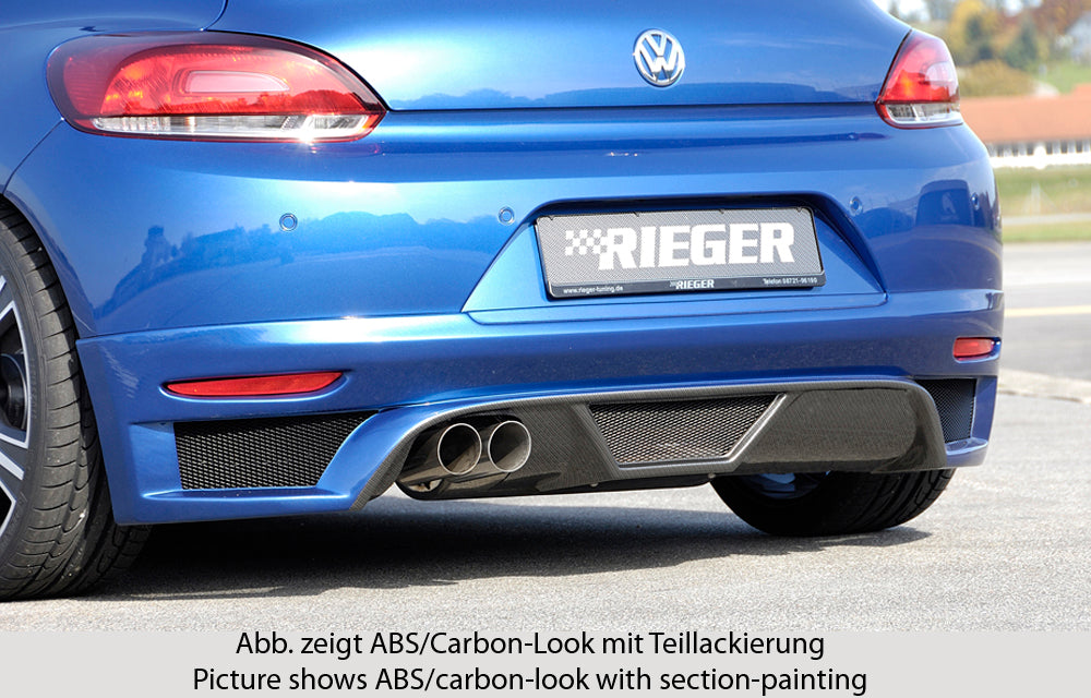 Rieger Tuning Heckschürzenansatz in Carbon-Look für Doppelendrohr nur links