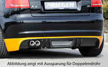 Rieger Tuning Heckschürzenansatz in Carbon-Look für original Endschalldämpfer mit 1 Endrohr links