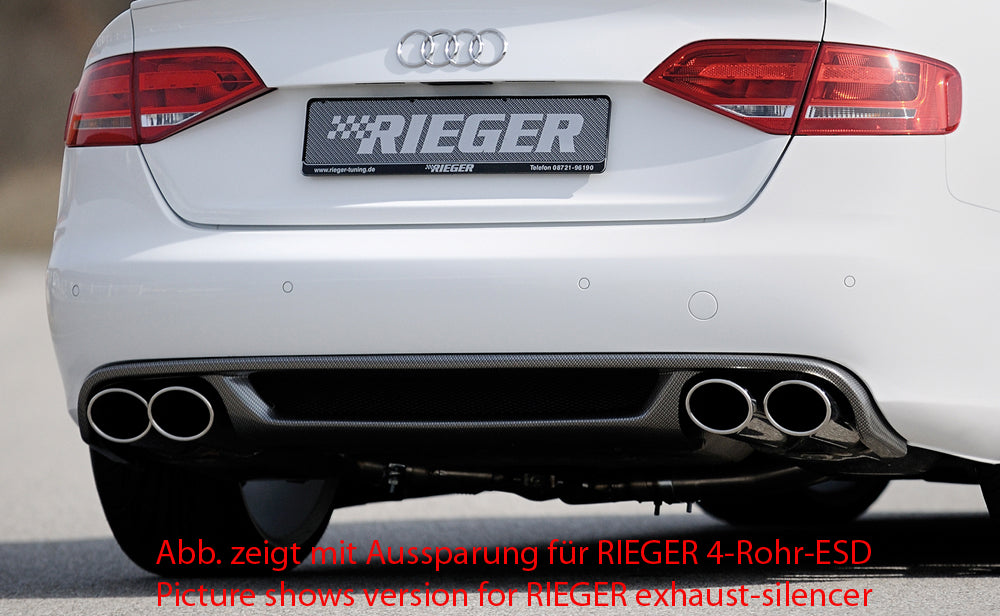 Rieger Tuning Heckeinsatz in Carbon-Look mit Aussparungen links/rechts für original Endrohr