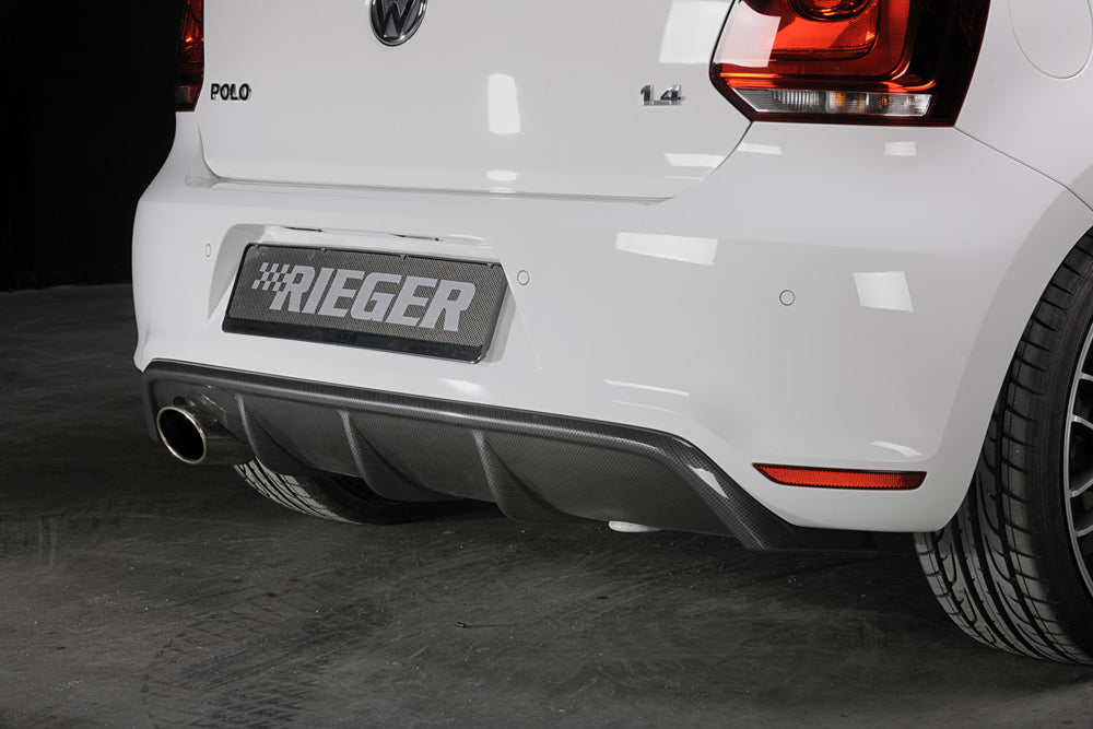 Rieger Tuning Heckeinsatz in Carbon-Look für Doppelendrohr links