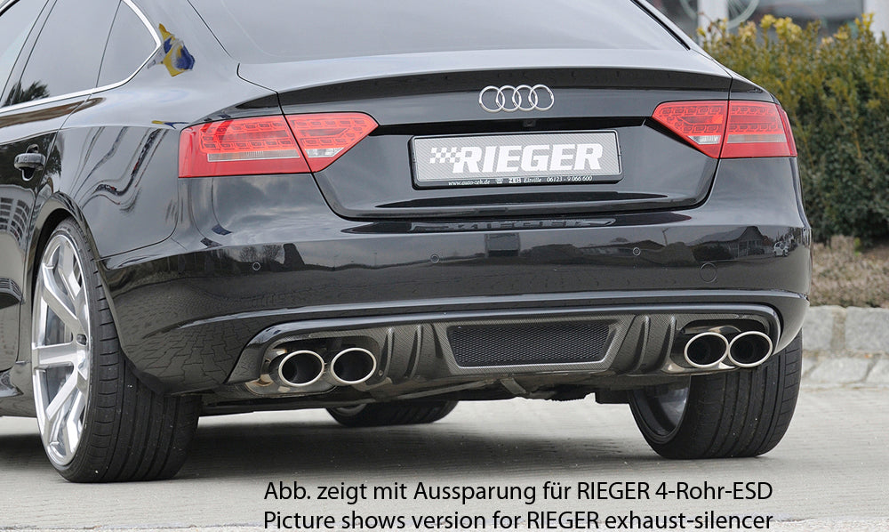 Rieger Tuning Heckeinsatz in Carbon-Look mit Aussparungen für original Endrohr links/rechts