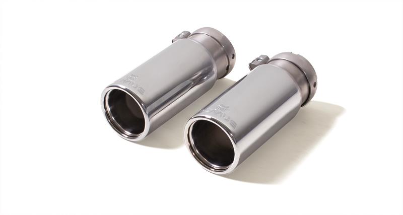 Endrohr-Set 2 Endrohre Ø 76 mm, verchromt, rolled edge, mit einstellbarem Kugelanschluss