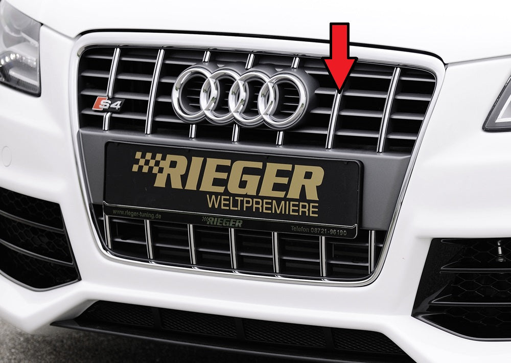 Rieger Tuning Originaler Kühlergrill Audi S4 platiniumgrau ohne Aussparung für Park-Distance-Control (PDC)